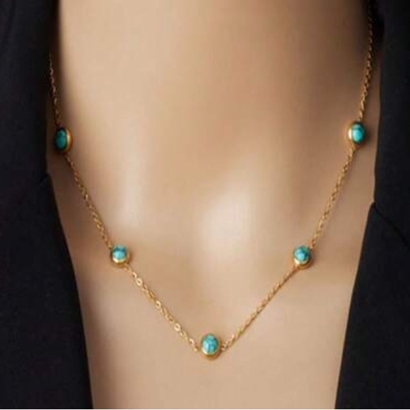 Gold and Turquoise Jewelry Set - Picture 2 of 2